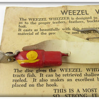 The Weezel Bait Co Red Weezel Whizzer On Card