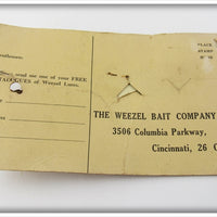 The Weezel Bait Co Red Weezel Whizzer On Card