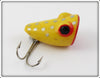 Vintage Brook's Yellow Silver Spotted Frog Popper Lure