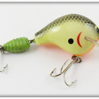 Vintage Bagley Black On Chartreuse Grub Tail Balsa B Lure 