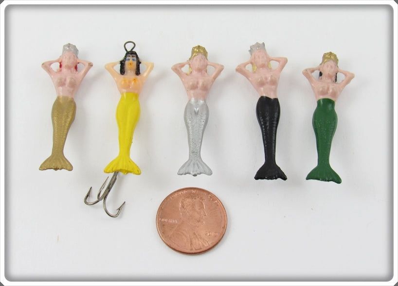 Vintage Stream Eze Fly Rod Mermaid Lot Of Five Lures