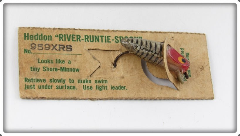 Vintage Heddon Silver Shore Runtie Spook Lure On Card 959XRS