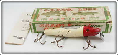 Vintage Creek Chub White Red Head Kingfish Pikie Lure In Box 
