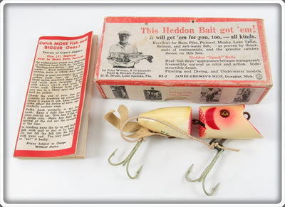 Vintage Heddon White Red Gill Salmon Zig Wag Jr In Box S8342M