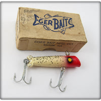 Vintage Eger Red Head With Glitter Pier Bait In Box 2304 M