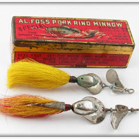 Vintage Al Foss Shimmy Wiggler Lure Pair No. 5 & 6 With Tin 