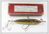 J. L. Clark Manufacturing Co Musky Size The Expert Wooden Minnow No. 0 In Box