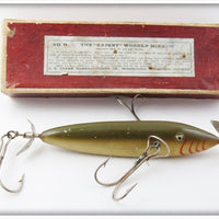 J. L. Clark Manufacturing Co Musky Size The Expert Wooden Minnow No. 0 In Box