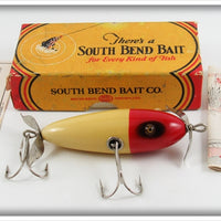 South Bend Red Head White Crippled Minnow In Box 965 RH