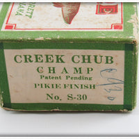 Creek Chub Pikie Finish Champ In Box S-30