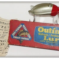 Vintage Outings Mfg Co Dewey's Getum Silver Red Head Lure In Box