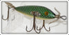 Vintage Heddon Green Scale 100 Three Hook Minnow Lure 109D
