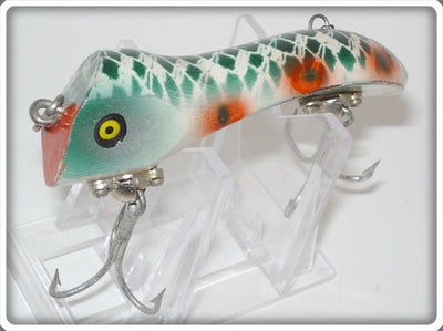 Vintage Pflueger Argyle Green Cracked Back Wizard Wiggler Lure 4875