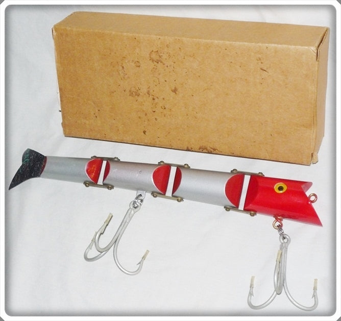 Vintage Martin Red Head Silver Ling Cod Lure In Box