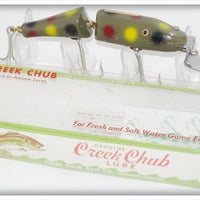 Creek Chub Olive Yellow, Red & Black Spots Jointed Snook Pikie 5500 Special