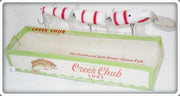 Vintage Creek Chub White Red Stripes Tiger Triple Jointed Pikie 2839