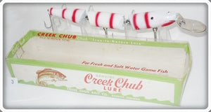 Vintage Creek Chub White Red Stripes Tiger Triple Jointed Pikie 2839