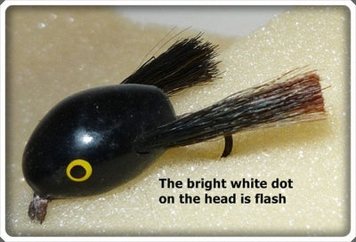 Vintage Creek Chub Bait Co Solid Black Fly Rod Dingbat Lure 1313