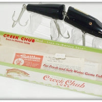 Vintage Creek Chub Solid Black Jointed Husky Pikie Lure 3013 In Box