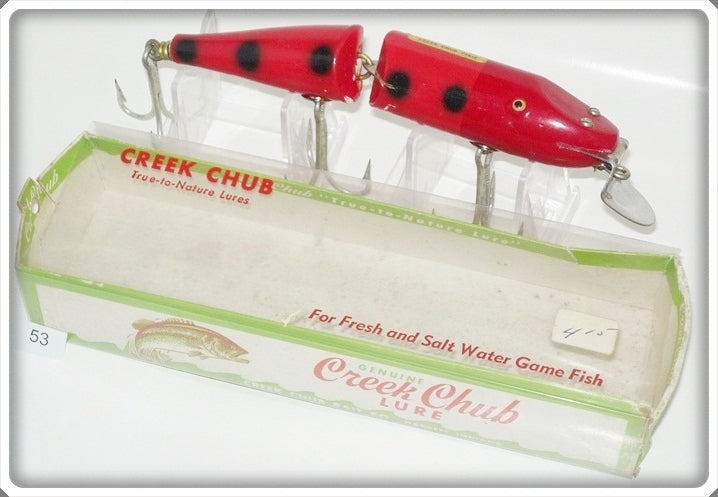 Vintage Creek Chub Orange Spotted Jointed Husky Pikie Lure 3030 In Box