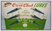 Vintage Creek Chub Bait Company Chrome Pikie Lure Dealer Display 740
