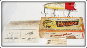 Vintage Heddon Red Head Flitter Lucky 13 Lure In Box 2500 RHF