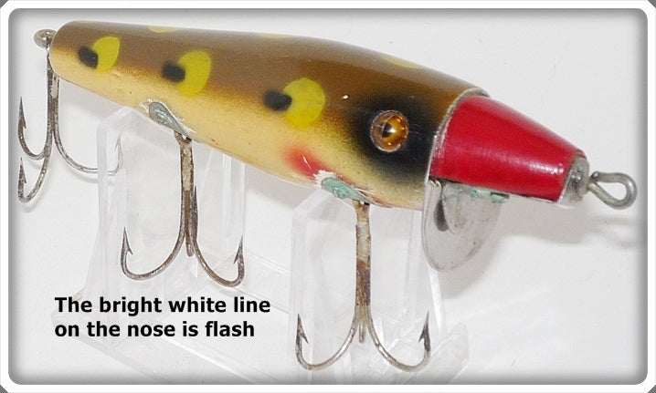 clay fishing lure Vintage Vann Clay Frog Spot Red Head Retrievable Minnow Lure For Sale