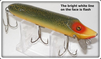 Vintage Heddon Green Crackleback Vamp Lure 7510 GCB