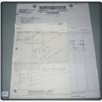 Vintage Creek Chub Bait Company Invoice For Special Order Snook Pikies