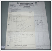 Vintage Creek Chub Bait Company Invoice For Special Order Snook Pikies