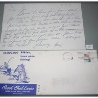 Vintage Creek Chub Bait Company Signed Letter From Harry Heinzerling 