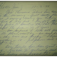 Creek Chub Bait Company Signed Letter From Harry Heinzerling