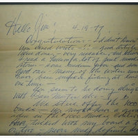 Creek Chub Bait Company Signed Letter From Harry Heinzerling