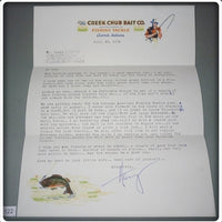 Vintage Creek Chub Bait Company Signed Letter From Harry Heinzerling 