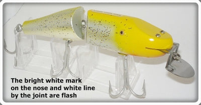 Vintage CCBC Creek Chub Yellow Flash Jointed Striper Pikie Lure 6837