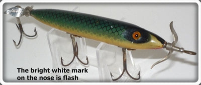 Vintage Heddon Dowagiac Blue Scale Torpedo Lure 139X