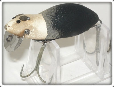 Vintage Heddon Black White Head Meadow Mouse Lure F4000GWH