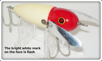 Vintage Heddon White Red Head Musky Crazy Crawler Lure 2150 RH