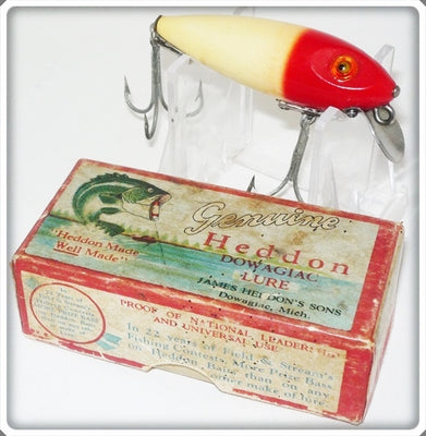 Vintage Heddon Red Head White 110 River Runt Lure 110 RH