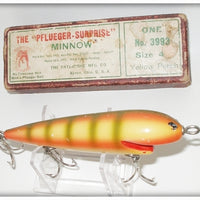 Vintage Pflueger Yellow Perch Surprise Minnow Lure Size 4 3993 In Box