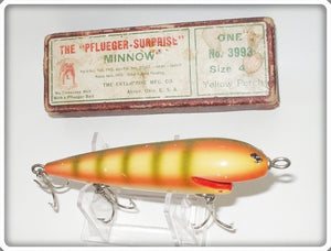 Vintage Pflueger Yellow Perch Surprise Minnow Lure Size 4 3993 In Box