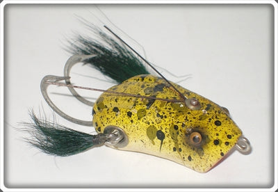 Vintage Paw Paw Yellow Frog Splatter Weedless Wow Lure 708