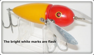 Vintage Heddon Yellow Red Head Musky Crazy Crawler Lure 2159 YRH