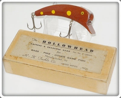 Vintage R K Tackle Co Mahogany Hollow Head Hollowhead Lure In Box MAH 