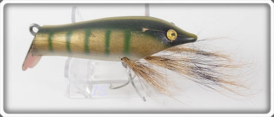 Vintage Wright & McGill Co Fishing Tackle Gold Green Bass Nabber Lure