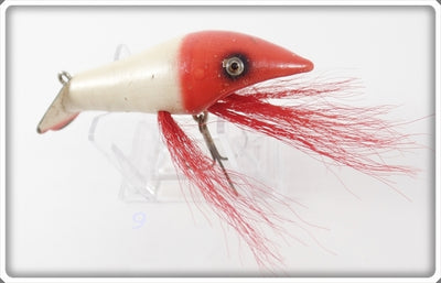 Vintage Wright & McGill Co Fishing Tackle Red White Bass Nabber Lure 
