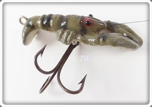 Vintage Wright & McGill Grey Crayfish Crawfish Crawdad Lure