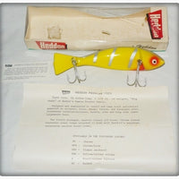 Vintage Heddon Yellow Silver Stripe Prowler Lure In Box 7075 YWS