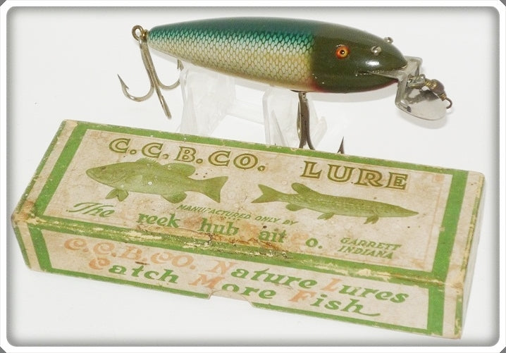 ccb company lure in fishing sign Vintage C.C.B.CO. Creek Chub Natural Chub Scale Husky Musky Lure 600