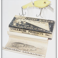 Vintage Streamline Products Inc White Jointed Chubby Minnow Lure